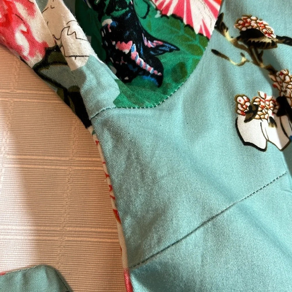 Artter Blue Floral Dress 2/4 Length Sleeves Tie at the Waist Women’s Small - Picture 9 of 9